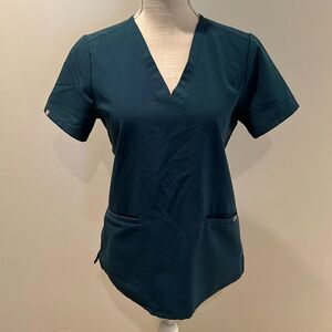 Figs Carribean Blue Scrub Top